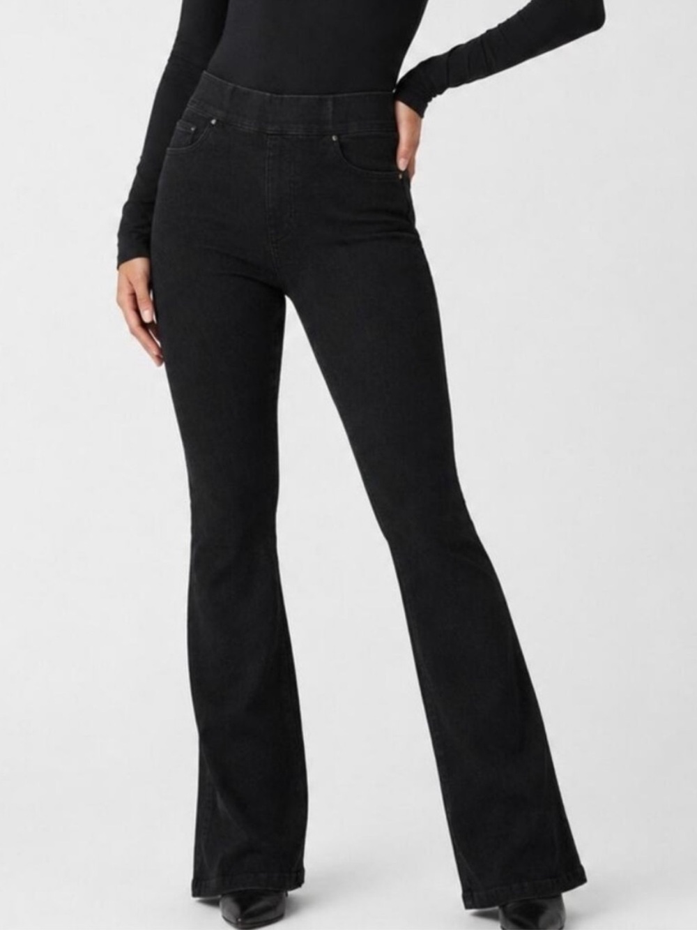 SPANX Everywhere Pull On Flare Jeans Women’s 1X Black 1213